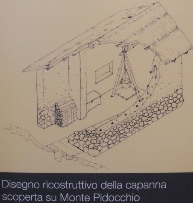 Disegno ricostruttivo della capanna scoperta su Monte Pidocchio